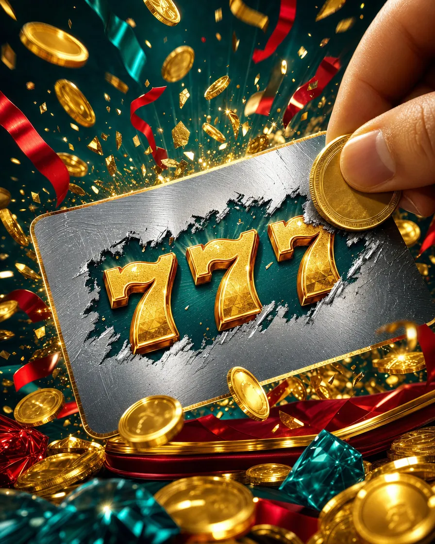Titelbild eines Rubbellos-Spiels mit Goldmünzen unter der Silberschicht