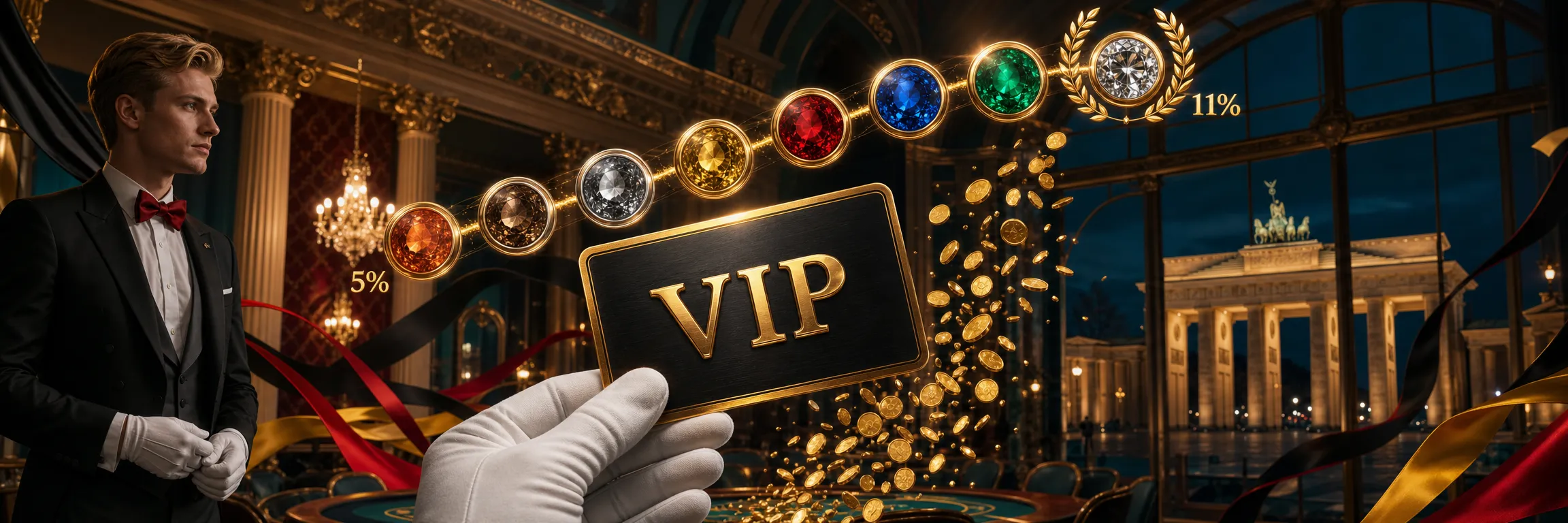 VIP-Leiter von 22Bet mit acht Stufen, Edelsteinen und Goldmünzen