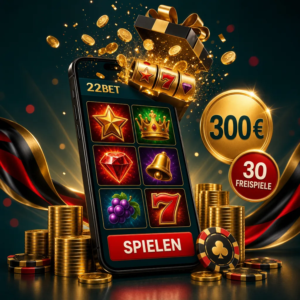 Mobile App von 22Bet auf dem Bildschirm eines Smartphones